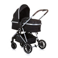 Chipolino aura opvouwbare 3-in-1 kinderwagen met luiertas obsidian zwart zilver