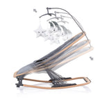 Chipolino velvet opvouwbare wipstoel met mobiel graphite wood grijs beige