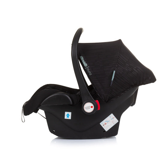 Chipolino aura autostoel met adapters 40-85 cm groep 0+ obsidian zwart