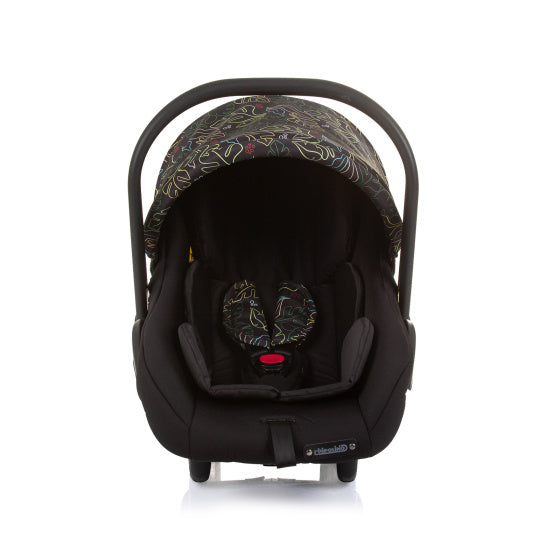 Chipolino havana autostoel met adapters 40-85 cm groep 0+ obsidian leaves zwart
