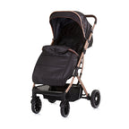 Chipolino combo opvouwbare buggy met voetenhoes obsidian gold zwart