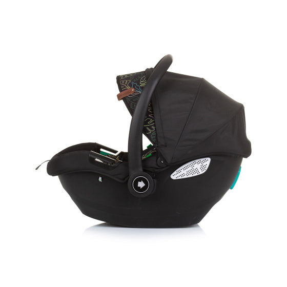 Chipolino duo autostoel 40-87 cm groep 0+ obsidian leaves zwart