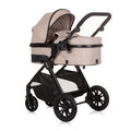 Chipolino Harmony Opvouwbare 3-in-1 Kinderwagen met Luiertas Macadamia Beige Zwart