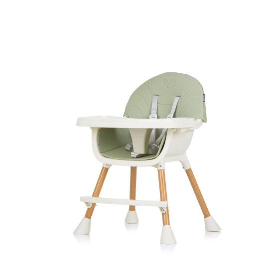Chipolino rio 2-in-1 kinderstoel met eetblad zitkussen aloe groen wit