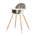 Chipolino rio 2-in-1 kinderstoel met eetblad zitkussen graphite grijs wit