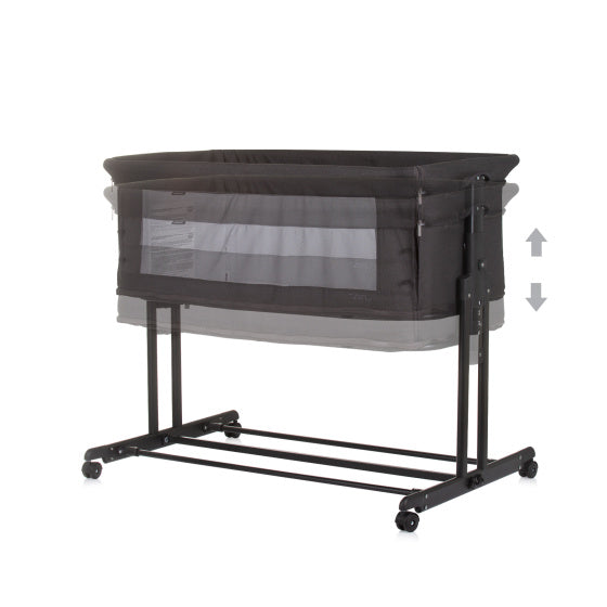 Chipolino zen co-sleeper box met klamboe obsidian zwart