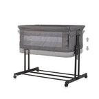 Chipolino zen co-sleeper box met klamboe granite grijs