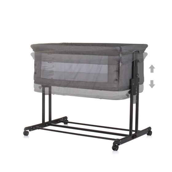 Chipolino zen co-sleeper box met klamboe granite grijs
