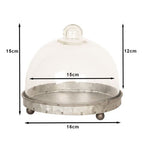 Clayre eef stolp 6gl2492 grijs transparent 16x15 cm