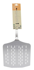 Cozze Pizzaschep met gaatjes Aluminium 66 cm zilver zwart
