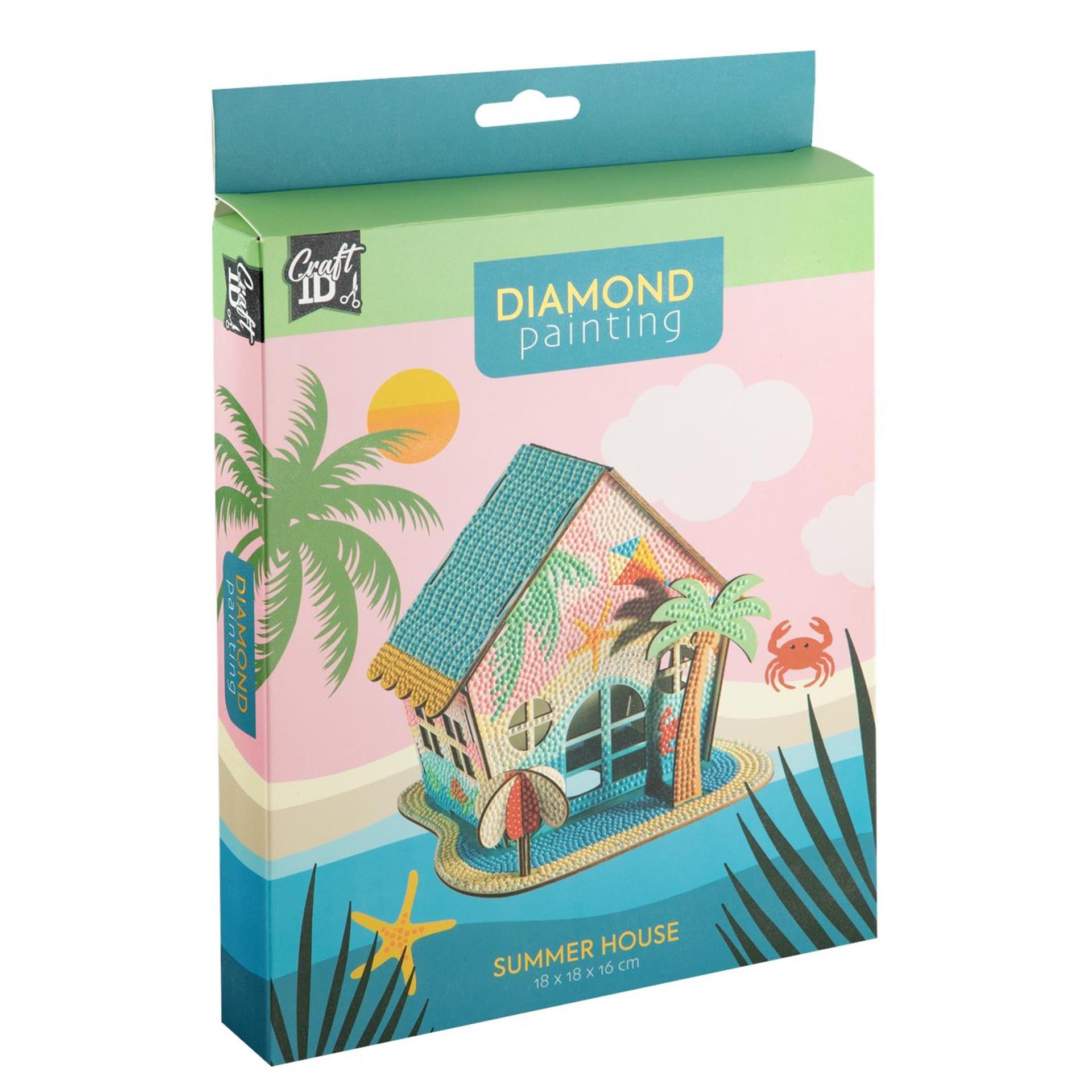 Craft ID - Craft ID Diamond painting zomerhuis 18x18x16cm