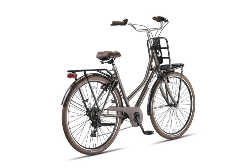 Crown berlin 28 inch 53 cm dames 7v v-brakes grijsbruin