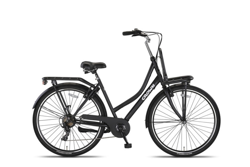 Crown - Crown Berlin 28 inch 53 cm dames 7v v-brakes matzwart