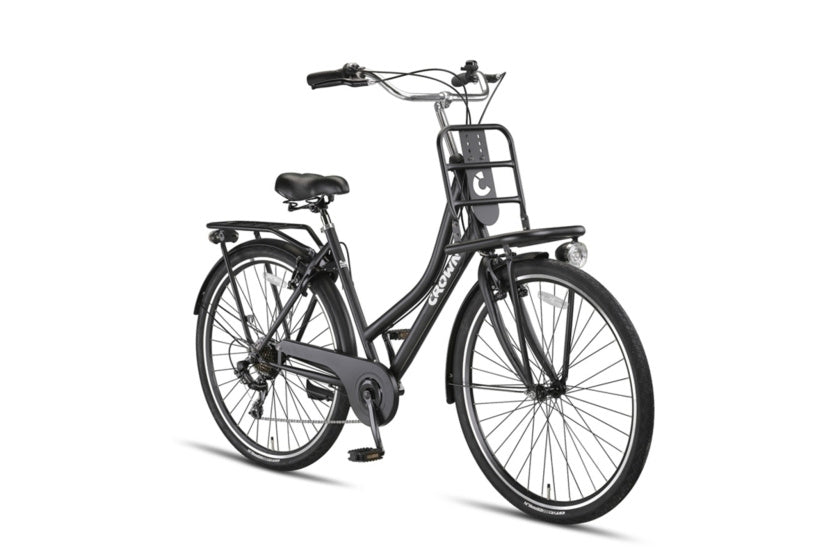 Crown - Crown Berlin 28 inch 53 cm dames 7v v-brakes matzwart