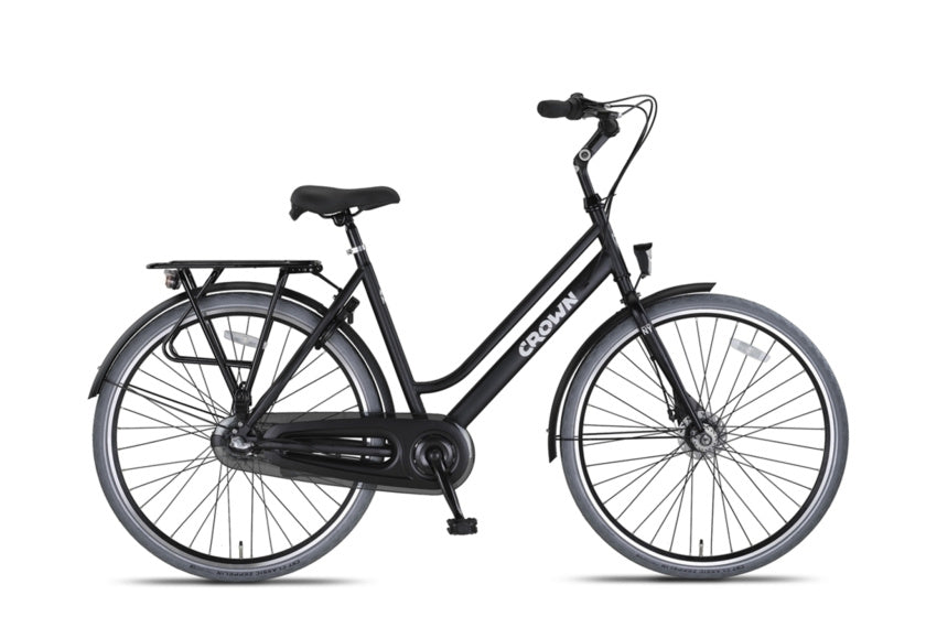 Crown - Crown New york plus 28 inch 53 cm dames 3v rollerbrake matzwart