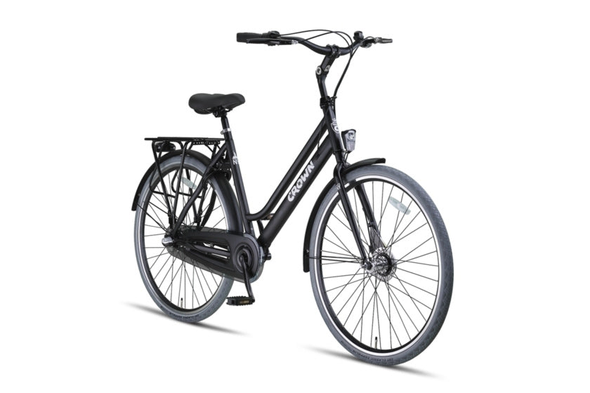 Crown - Crown New york plus 28 inch 53 cm dames 3v rollerbrake matzwart