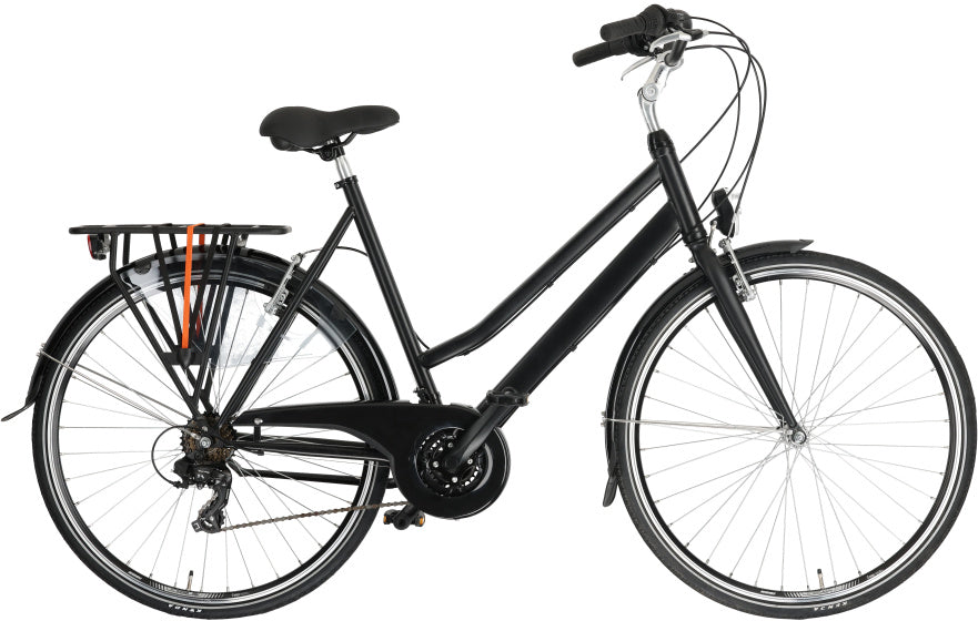 Cumberland - Cumberland City basic 28 inch 57 cm dames 21v v-brakes matzwart