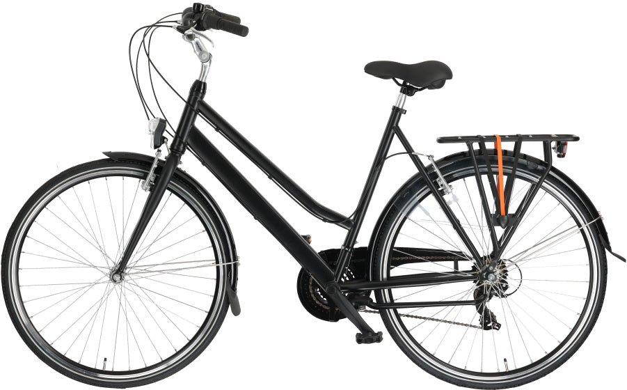 Cumberland - Cumberland City basic 28 inch 57 cm dames 21v v-brakes matzwart