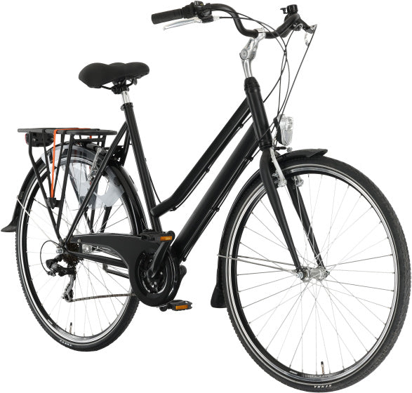 Cumberland - Cumberland City basic 28 inch 57 cm dames 21v v-brakes matzwart