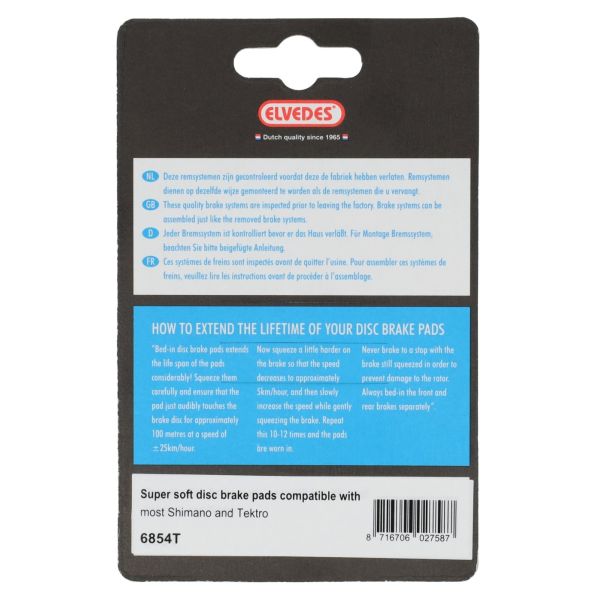 Elvedes Cable Systems- Cable SystemsSchijfremblokset br-m375 elvedes 6854t - super zacht