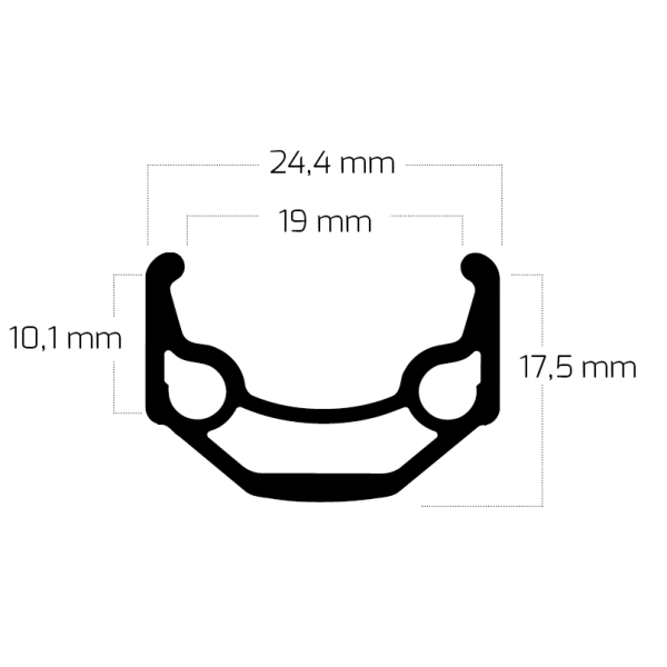 Ryde - Velg zac 19 26" / 559 x 19c aluminium 36 gaats 14g - zwart