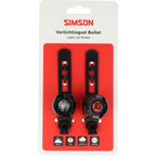 Simson - Verlichtingsset bullet batterij - zwart