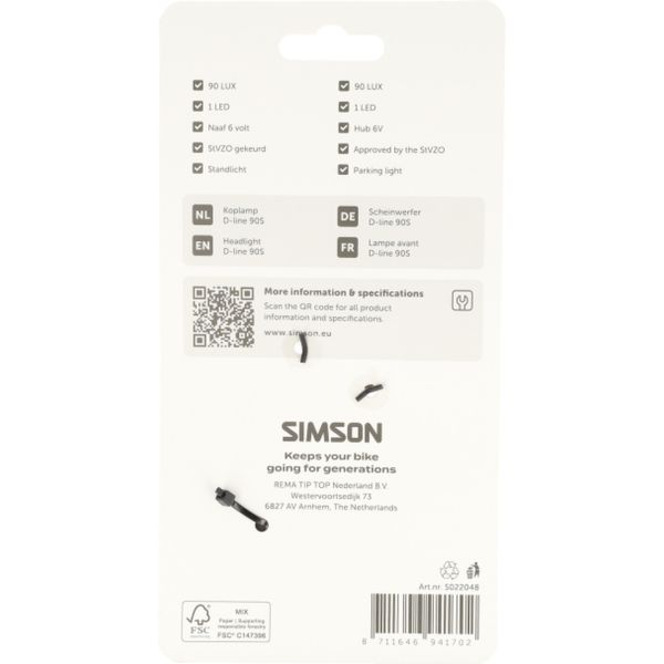 Simson - koplamp aurora d-line 90s