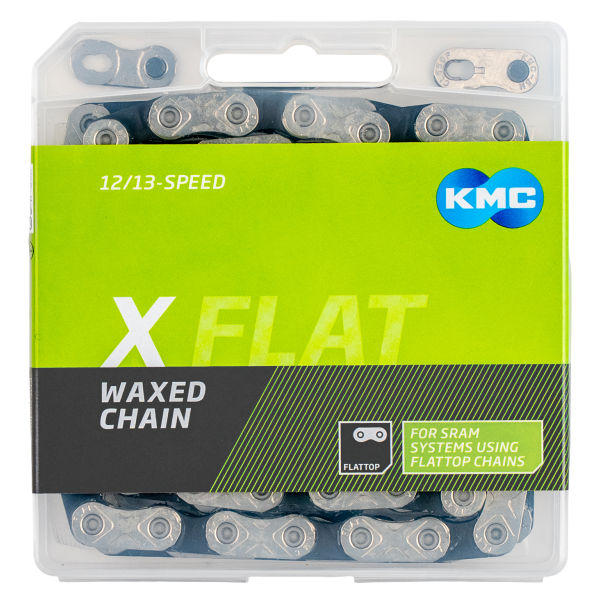KMC - Ketting x-flat waxed 12/13 speed - 126l - zilver/zwart