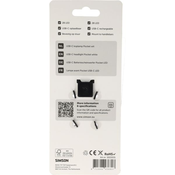 Simson - usb-c led lamp pocket wit