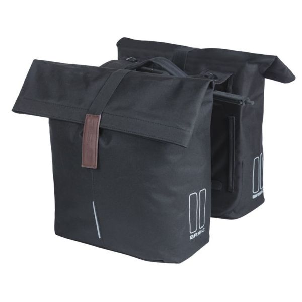 BASIL - BASIL Dubbele fietstas city mik 28-32 liter - zwart