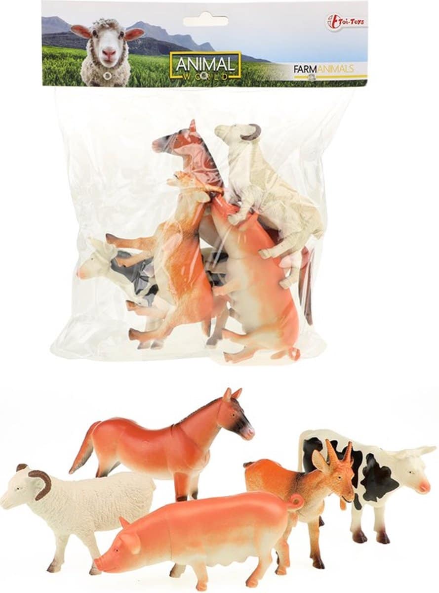 Jonotoys animal world boederijdieren deluxe, 5st.