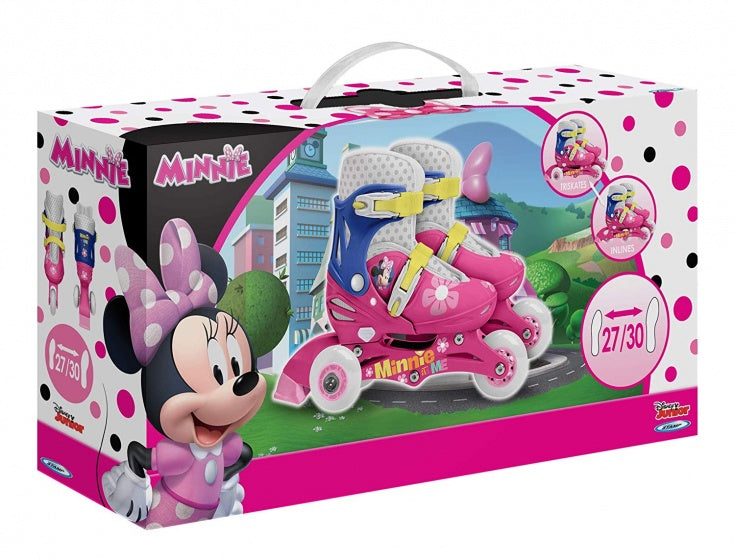 Minnie Mouse inlineskates hardboot wit blauw maat 27 30