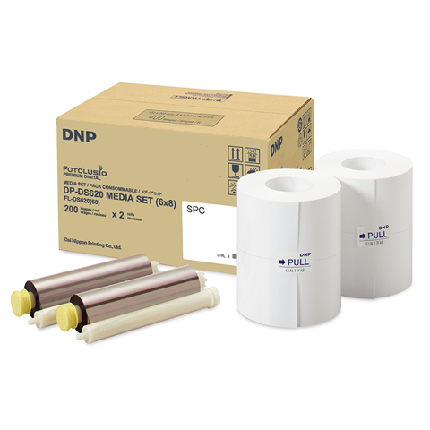 Dnp papier 2 rol à 200 st. 15x20 geperforeerd op 7,5x20 voor ds620