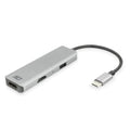 Act connectivity usb-c 4k multiport adapter voor 2 hdmi schermen, usb-a datapoort (aluminium)