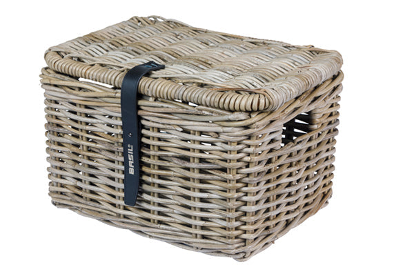 Basil B.V. - B.V. Fietsmand basil dax s met deksel 27 x 37 x 24 cm - grijs
