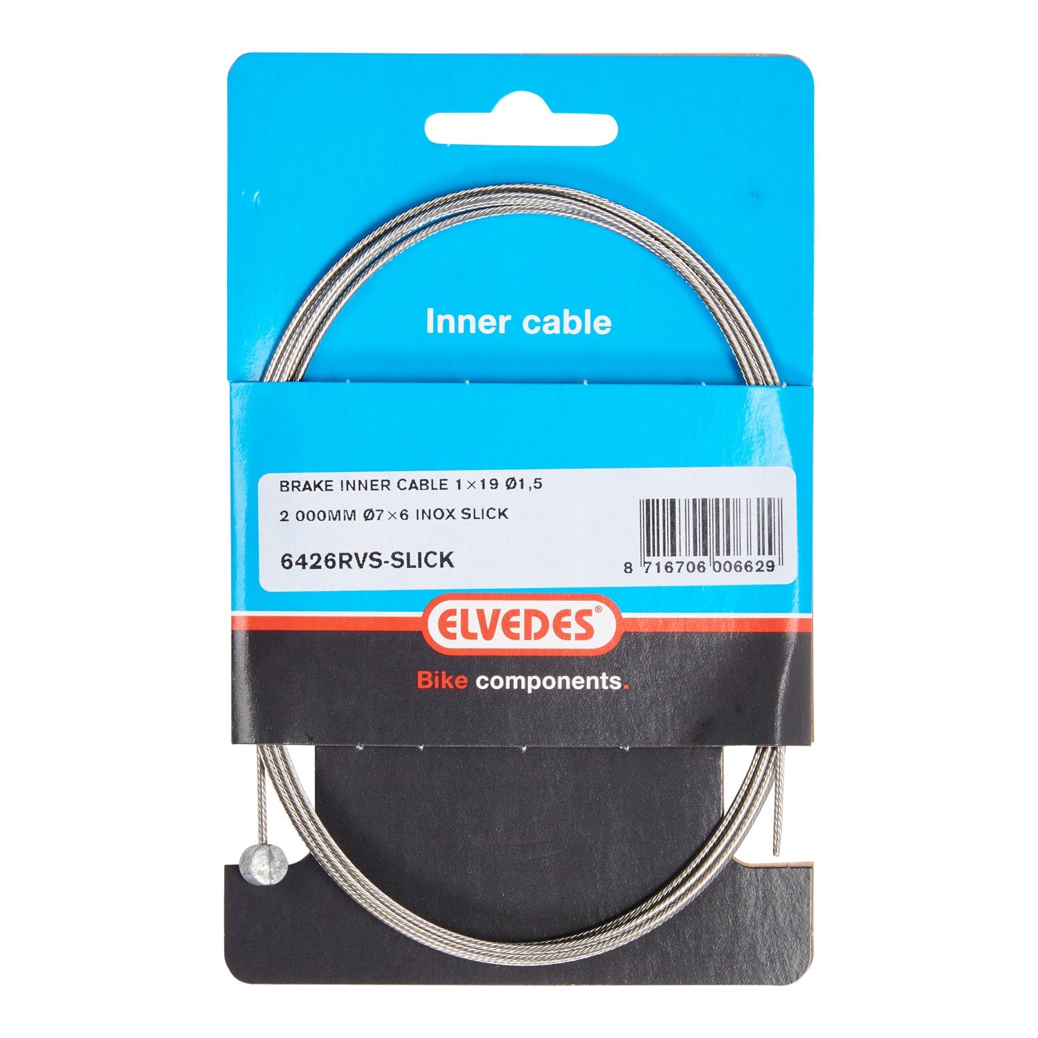 Elvedes cable systems bv elvedes rem binnenkabel 2000mm rvs slick �1,5mm t-nippel