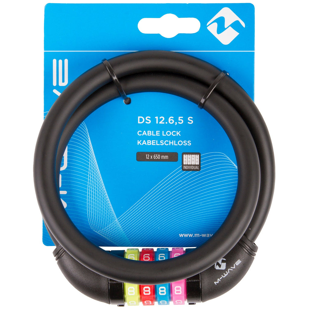 Messingschlager - Messingschlager cijfer-kabelslot silicone zwart 65cm12mm