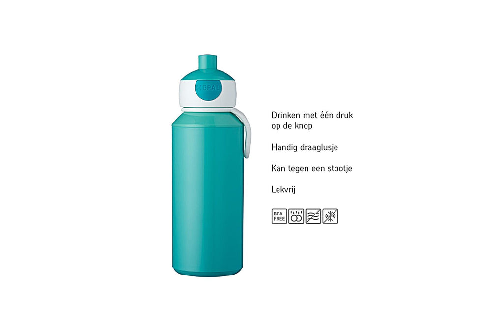 Mepal - pop-up drinkfles campus - 400 ml - sluit goed af - drinkbeker voor kinderen - spiderman