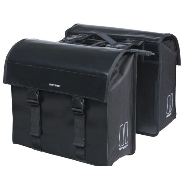 Basil - Dubbele fietstas urban load mik 48-53 liter - zwart