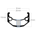 Ryde velg zac big bull 28 29 622 x 25c aluminium - 36 gaats 14g - zwart geslepen