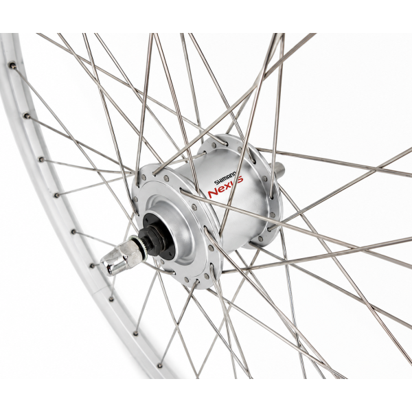 Shimano - Voorwiel 28 x 1/4'' aluminium zac 2000 velg - dh-c3000-3n naafdynamo - velgrem - zilver