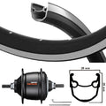 Kgs achterwiel 28 inch (622) ryde velg zwart nexus 8 rb zwart met remrand