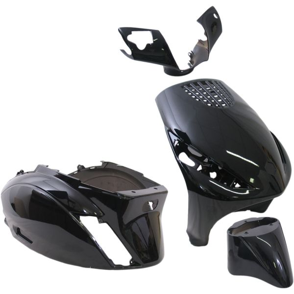 Edge - Plaatset 4-delig voor piaggio zip/zip 2000 2t/4t vanaf bouwjaar 2000 - metallic zwart