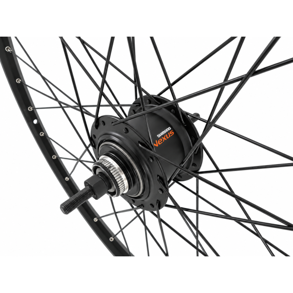 Shimano - Achterwiel 28 inch nexus 7 naaf (zwart) - zac2000 velg (zwart) met zwart spaken - voor schijfrem