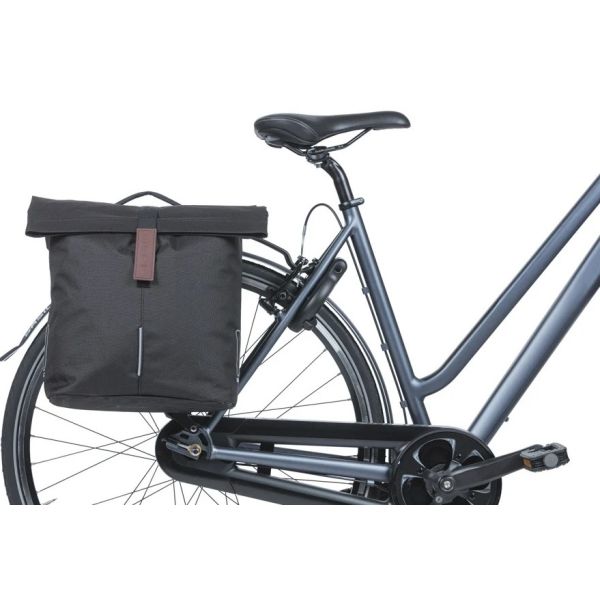 BASIL - BASIL Dubbele fietstas city mik 28-32 liter - zwart
