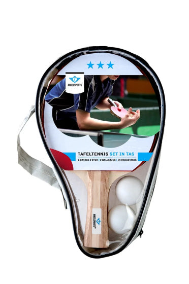Engelhart tafeltennisset 2x 3-ster bat + 2 ballen