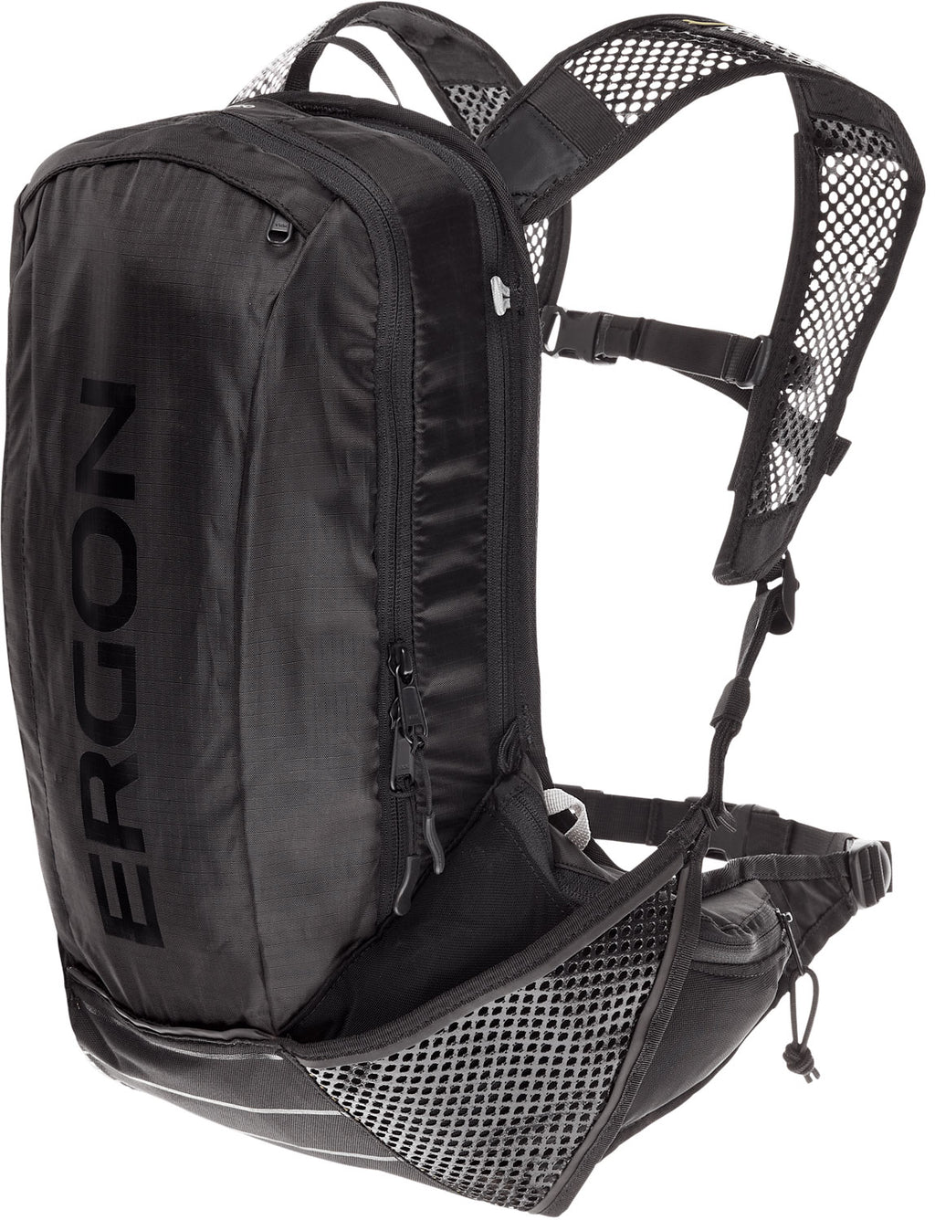 Ergon BX2 Evo Rugtas Zwart - Lichtgewicht - Geschikt voor dagtochten - 10 + 1.5L volume - Waterdicht - Polyester Nylon - Anders bevestigingssysteem - Inclusief regenhoes