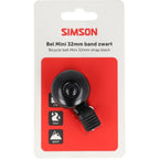 Simson - fietsbel mini 32mm flex-band bevestiging zwart