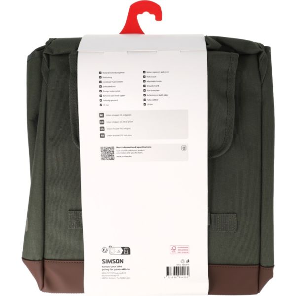 Simson - Tas urban enkel | olijfgroen | 15l