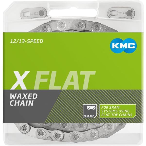 KMC - kette "x-flat waxed" chain x-flat waxed 12/13 fold 126gl silver